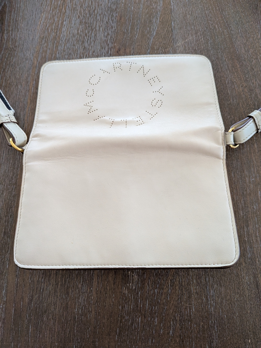 Stella McCartney White Perforated Logo Crossbody Bag with Branded Strap - Picture 7 of 11